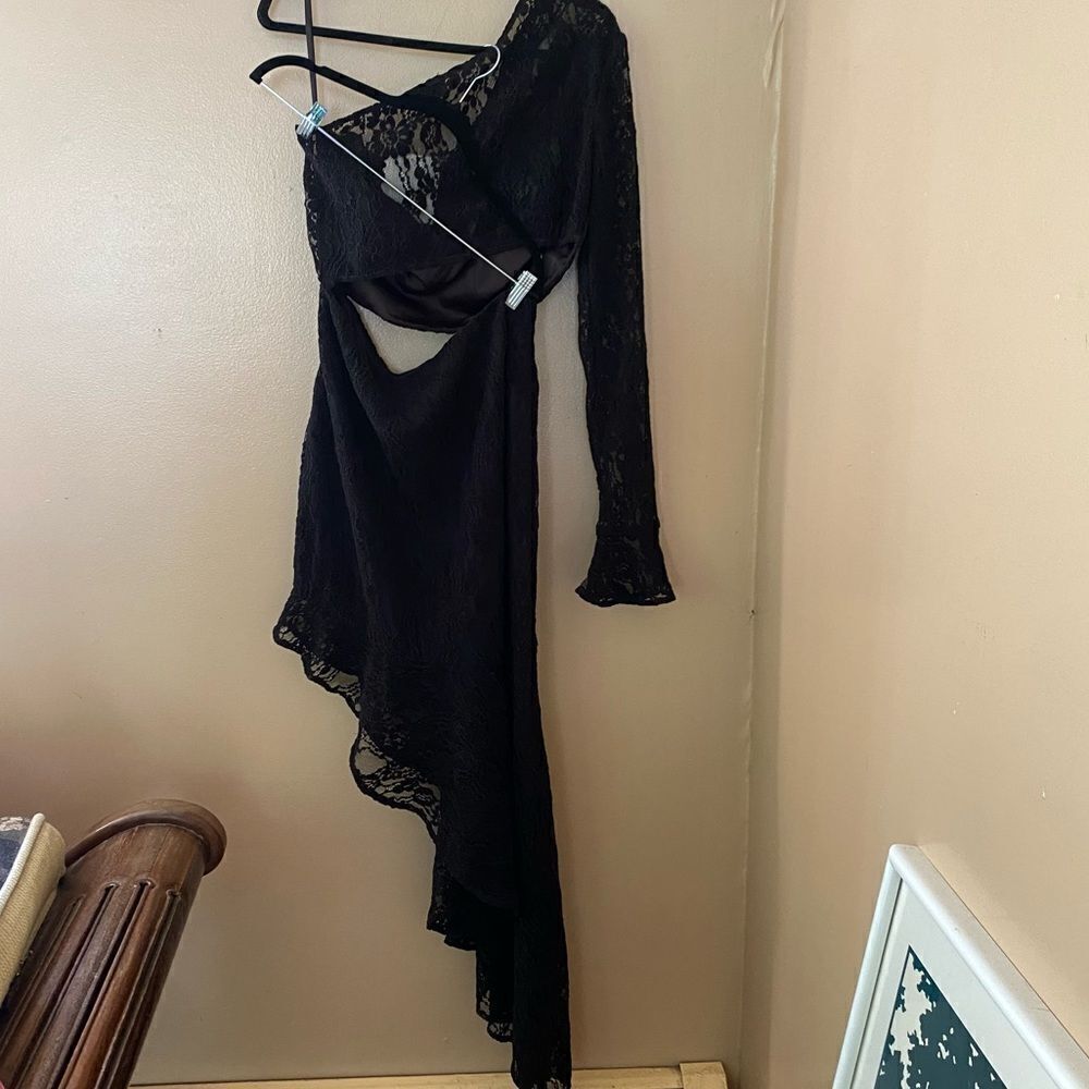 Majorelle Annel Dress Black Lace Asymmetrical Cut Out Going Out Revolve Sz L NWT - Picture 12 of 12